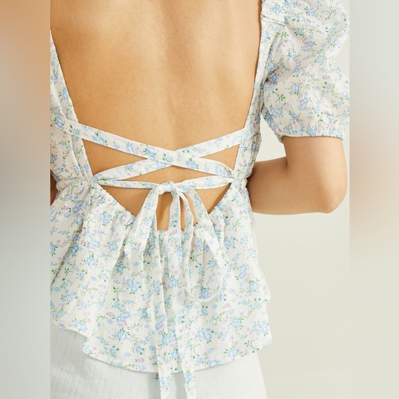 **NWOT**Altar'd State Annabella Floral Top; Size S; open back with crosstie - Picture 5 of 7